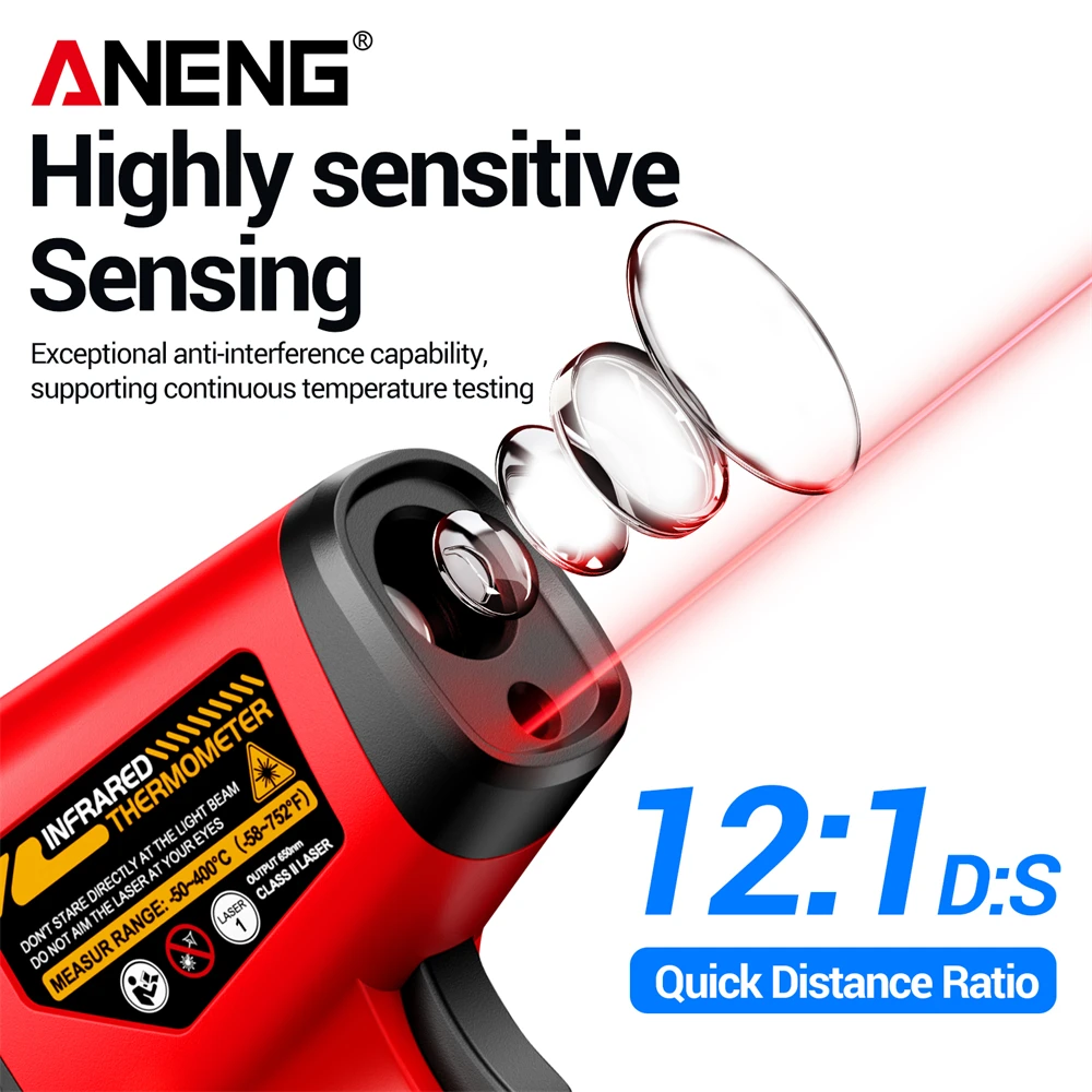 ANENG TH204 – бесконтактный ин – обзор и цена Industrial Laser Temperature